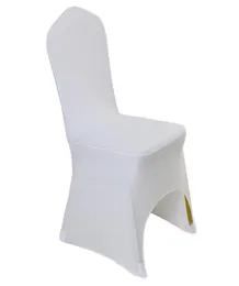 100 PCS Universal White Polyester Spandex Covers Wedding Chair na wesele składanie bankietu EL Dekoracja Work Whole9480842