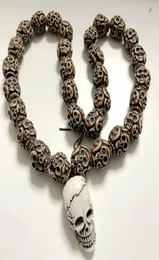 yqtdmy prime Handmade Carved Yak Bone Beads Skull Antique bracelet3886552