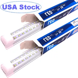 4FT Integrated LED Tube Light V Shape 50W 36W 8ft 72W Shop Lights Works Without T8 Ballast Clear Lens Clear Cover, Cold White 6000K of 25 pcs crestech888