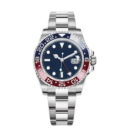 Najwyższej jakości męskie zegarki ETA 2813 Ruch 40 mm GMT 126719 116719 Czarny i czerwony ceramiczny szklany szklany szklany mechaniczny automatyczny zegarek na rękę retro na rękę retro