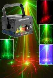 DJレーザープロジェクター18パターンレッドグリーンナイトクラブ照明Aparelho de som Home Party Laser Disco Light Stage Effect1407292