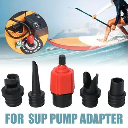 Kayak Accessories Sup Air Pump Adapter Inflatable Paddle Rubber Boat Adaptor Tire Compressor Converter 4 Nozzle l230529