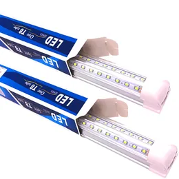 Tubo LED integrato T8 Luci da negozio 1,5 m Appeso o montaggio superficiale Alto rendimento 48 Watt 6200 lumen 6500 K Bianco freddo Copertura trasparente 1,5 m 25 pezzi crestech888