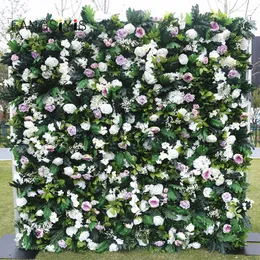 Dekorative Blumen, hochwertige 5D-Tuchpflanze, Blumenwand, aufgerollte Rose, künstliches Blumenarrangement, Hochzeitshintergrund, Dekor, Party-Szene
