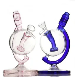Globe Style Glass Bong Colorful Dab Rig Water Pipe 57inches Tall With Hookahs Bowl Accessories1472045