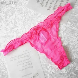 Briefs Panties Voplidia 2XL Plus Size Women's G String Ruffled Underwear Panties Bow Sexy Lingerie Thongs Lace T-back Seamless Ruffles tanga J230530