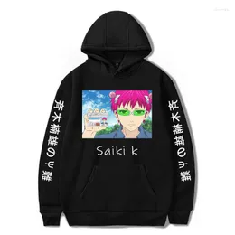 Hoodies masculinos A vida desastrosa de Saiki K Roupas Moletom Boy Garota Capuz Cool Winter Fashion UnisEx