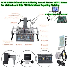 ACHI IR6500 Estación de reparación de BGA infrarroja Placa base Reparación de chips Herramientas de soldadura con 8 pulgadas CCD 2 zonas 1250W Puerto USB 220V