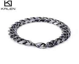 Retro 316 Stainless Steel Brushed Link Chain Bracelets For Men Biker Matte Hand Chain Wrist Wrap Bracelets Cheap Jewelry6793337