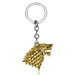 Metal Wolf Key Chain Keychain Jewelry Antique Bronze Silver Color Plated Ice And Fire Dire Wolf Pendant