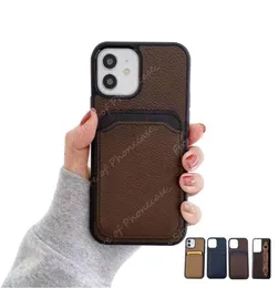 Designer Brown Flower Leadther Card Phone Cases for iPhone 14 13 12 11 Pro Max 14Pro 13Pro X XR XS 7 8 Samsung galaxy S10 S20 S21 4287408