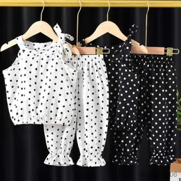 Ensembles de vêtements pour filles Vêtements d'été pour enfants Bébé jarretelles imprimé léopard costume deux pièces neuf et sans manches