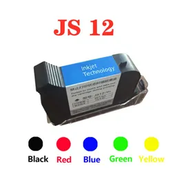 Printers JS12 12.7mm Height Printer Ink Cartridge Quickdrying Universal for Handheld Inkjet Printer Black Red Blue Green Yelow White Ink