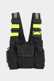 Walkie Talkie Green Tactical Harness Front Pack Bag Case Pouch Carry Holster för Motorola Tyt Baofeng Vest Rig Chest