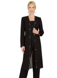 Designer 3 Piece Mother Chiffon Pant Suits Mother Of The Bride Pant Suits with Long Jacket vestidos de fiesta Elegant Evening Part5258774