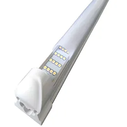 144W 72W 8FT 4FT LED Shop Light 6000K White 4 Row T8 LED Tube Light Fixture Frosted Milky Cover Under-Counter Cabinet Closet Plug and Play with ON/Off Switch crestech168