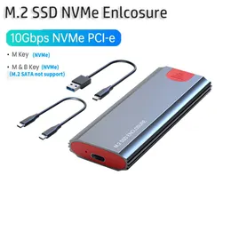 Enclosures M.2 NVMe SSD Enclosure 10Gbps USB3.2 USBC ToolFree Aluminum External M2 Adapter for M.2 PCIe MKey 2230/2242/2260/2280 SSD