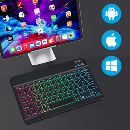 Keyboards Wireless Keyboard For Ipad Bluetooth Keyboard Wirelesss Backlit Mini Rechargeable Keyboard In Russian For Tablet Ipad Pro Phone