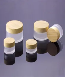 5G 10G 15G 30G 50G Frost Glass Bottle Plastic Bamboo Lid Glass Jar Empty Bottle Cream Jar Cosmetic Packaging Container26638452640