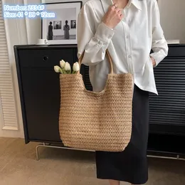 Factory wholesale ladies shoulder bags 2 colors summer seaside holiday leisure straw bag simple Joker woven beach handbags light fashion tote handbag 2334#