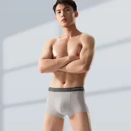 Underpants 4pcs Boxer Shorts Man Men's Panties Men Underwear Ice Silk Seamless For Male Couple Sexy Set Large Size Soft