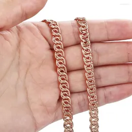 Chains 7MM Wide Womens Mens Chain Boys Girls Snail Link 585 Rose Gold Color GF Necklace Fashion Party Wedding Jewelry Gift DGN326