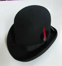 New 100 Wool Hat High Quality Fashion Men039s And Women039s Black Cap Bowler Hats Black Wool Felt Derby Bowler Hats B8134 7415867