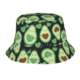 Berets Cute Avocado Fruit Bob Hat Spring Picnic Headwear Merchandise Fishing Hats For Hiking Unisex Boonie UV Protection