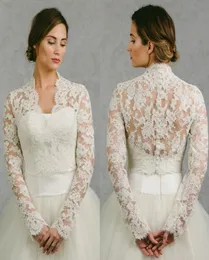 2018 Bolero Bridal Lace Cape Long Sleeves Bridal Wrap Appliqued Jackets Wedding Capes Wraps Bolero Jacket Wedding Dress Wraps Plus5272238