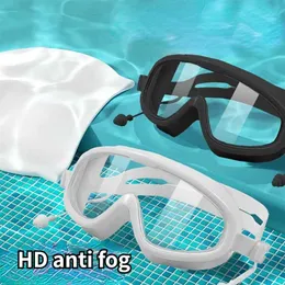 Goggles Big Frame Professional Swimming Waterproof Soft Silicone Glasses Swim Eyewear Anti-dimma män Kvinnor Goggs för män Kvinnor AA230530