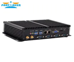 Partaker I2 Industrial Fanless Mini PC with 4 COM Dual Lan Black Color Intel Celeron 1037u I5 3317u Processor4317977