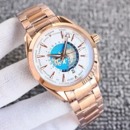 Relógio masculino Relógios de grife Relógio automático Movimento mecânico Relógio de 40 mm em bronze Horário mundial James Bond 007 Relógio Skyfall Relógio de choque em aço Relógio masculino Vesace Relógio montale