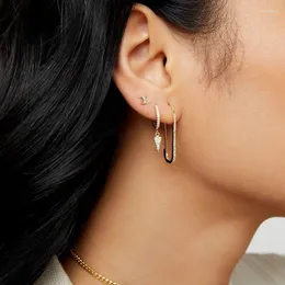 Boucles d'oreilles cerceau 2023 or argent couleur épingle à nourrice boucle d'oreille conception bijoux pour femmes dame cadeau rempli Simple Multi Piercing
