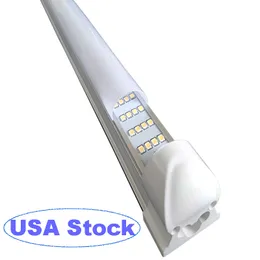 LED Shop Light 8FT 4FT 72W 144W 6000K Cold White NO-RF Driver 4 Row T8 8 Foot LED Tube Light Fixture Linkable Utility Ceiling Lights Frosted Milky Cover crestech888