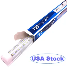 LED LED LED LED SHOP FINGUST T8 أضواء أنابيب متكاملة 6500K بارد وايت الخامس تركيبات قابلة للربط قابلة للربط غلاف واضح واضحة 72W 100W 50W CRESTECH88888