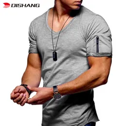 Summer Printing Fitness Mens Shirt Plus Size Custom Men's Casual Sports V Neck Blank T Shirts GSTY