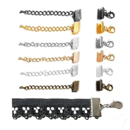 50Set DIY Jewelry Accessories Lobster Clasp Extension Chain Tail Chain Rope Horse Buckle Clip Handmade