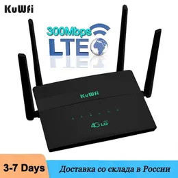 Routers KuWFi 300Mbps WIFI Router Unlocked Long Range 4G WIFI Repeater Wireless RJ45 WAN LAN Extender Modem LTE Route Support 32 Users