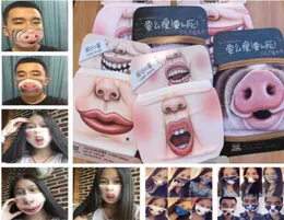 Funny Mouth Mask Cute Anti Dust Teeth Cotton Cartoon Face Emotiction Masque Washable Reusable2872271