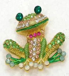 Whole C2159 colorful Crystal Rhinestone Golden Frog Brooches Fashion Pin Brooch jewelry gift pins Pendant2598493