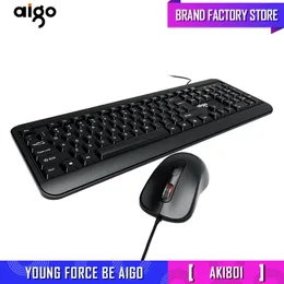 Combos Aigo ak1801 Gaming keyboard and Mouse 104 keys waterproof Wired keyboard Gamer kit 5500Dpi Silent Gaming Mouse Set For PC Laptop