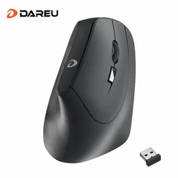 Мышь DAREU LM108G USB Беспроводная вертикальная мышь 6 кнопок 1600 точек на дюйм Эргономичная мышь с типом кожи для ПК, ноутбука, компьютера, офиса