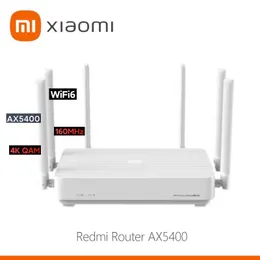 Modems Xiaomi Redmi Wireless WiFi Router AX5400 WiFi6 Mesh System 160Mhz 4K QAM IPQ5018 CPU 512MB RAM 2.4Ghz 5.0Ghz Repeater White