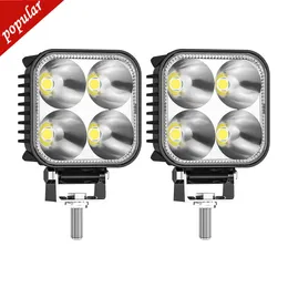 New 2pcs Constant and Strobe Work Light 4LED Car Front Fog Light 12V 24V for Truck SUV 4X4 4WD Engineering Headlights Off-road LED