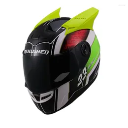 Motorcycle Helmets Helmet With Horns Design Full Face Automobile Race Ece Approved Men Safety Hat Casco Casque