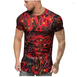 Men's T Shirts 2023 Men T-shirt Est Fashion O-Neck Casual Summer Personality Mens Slim African Print Fit Short Sleeve T-shir 30