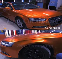 sunset Orange Gloss Metallic Vinyl Car Wrapping Film With Air Release Metallic Gloss Wrap Foil sticker SIZE 15220MRoll8927972