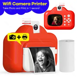 Printers Children Camera Instant Print For Kids 1080P HD Camera With Mini Thermal Photo Printer Paper Toys Camera For Birthday Gifts