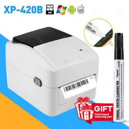 Skrivare XP420B Bluetooth WiFi USB Shipping Etikett Termisk skrivare A6 Size Waybill AWB Print QR -kod från PC och smarttelefon