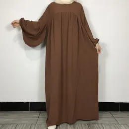 エスニック服のクレープ祈りのドレスエレガントモダンマキシドレス高品質のイードラマダンマードアバヤエラスティックカフイスラム女性イスラム教徒の衣服230529